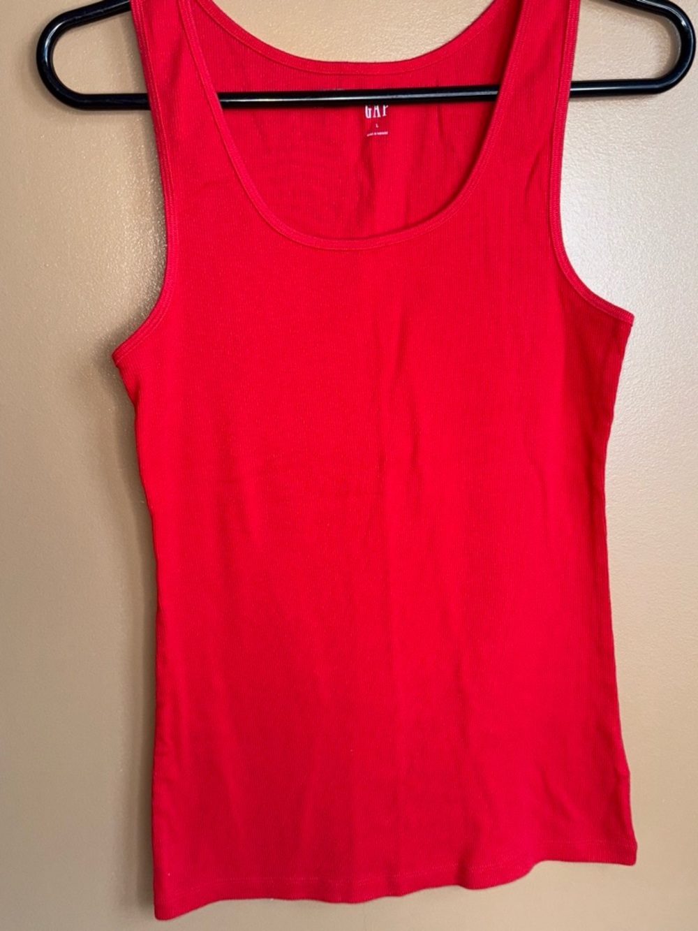 GAP Bright Red Ribbed Tank Top - Women's Sleeveless